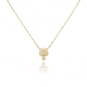 Yellow Gold Diamond Floral Pendant 0.69ct TDW